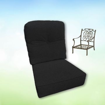 Sunbrella Canvas Black  Hanamint Replacement Cushions Club Chair | Estate Back