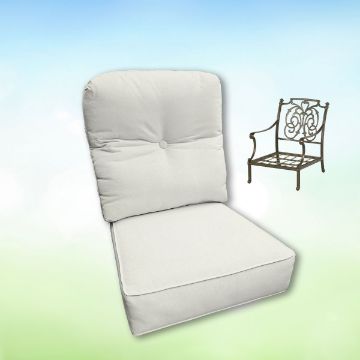 Sunbrella Canvas White Hanamint Replacement Cushions Club Chair | Estate Back