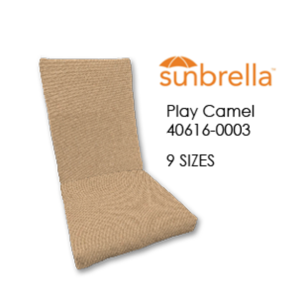 Sunbrella Play Camel  Universal Patio Chair Cushion With Ties