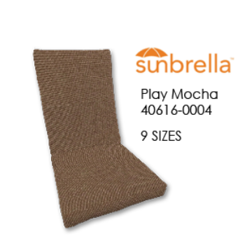 Sunbrella Play Mocha Universal Patio Chair Cushion With Ties