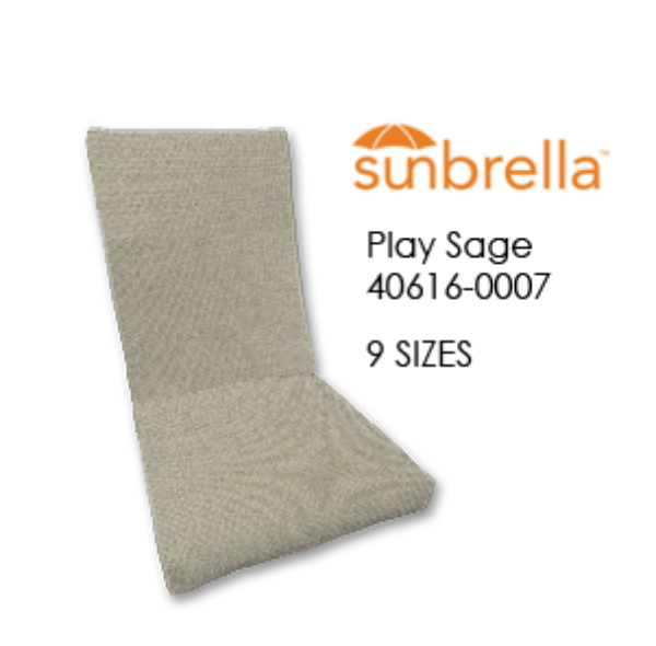 Sunbrella Play Sage Universal Patio Chair Cushion With Ties