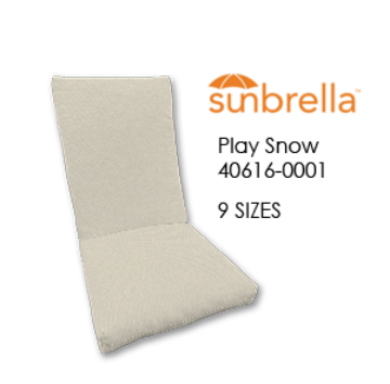 Sunbrella Play Snow Universal Patio Chair Cushion With Ties