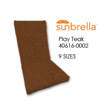 Sunbrella Play Teak Universal Patio Chair Cushion With Ties