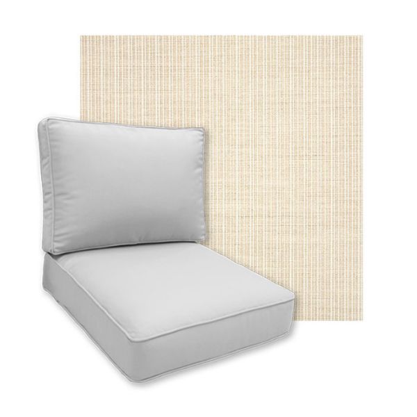 Sunbrella Proven Flax Patio Chair Replacement Cushions