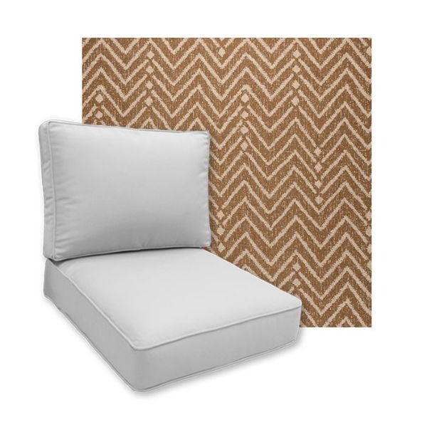 Sunbrella Argo Toffee Patio Chair Replacement Cushions