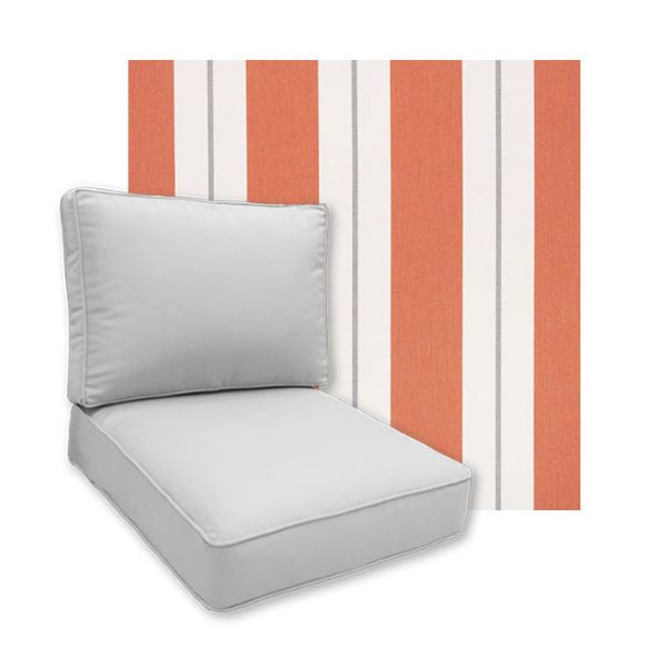 Sunbrella Relate Persimmon Patio Chair Replacement Cushions