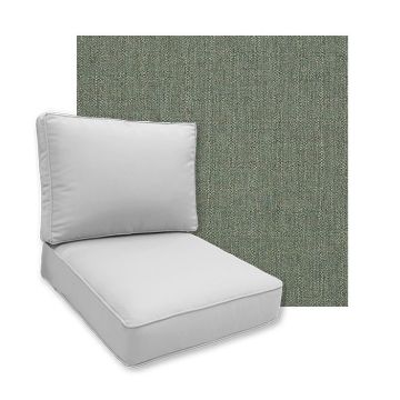 Sunbrella Cast Sage Patio Chair Replacement Cushions