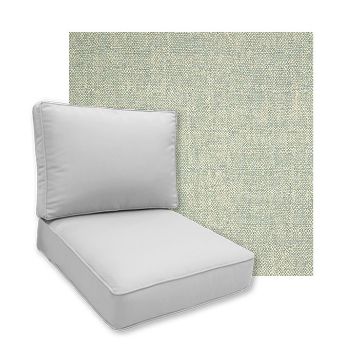 Sunbrella Chartres Mist Patio Chair Replacement Cushions
