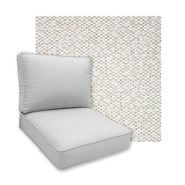 Sunbrella Dumont Stucco Patio Chair Replacement Cushions