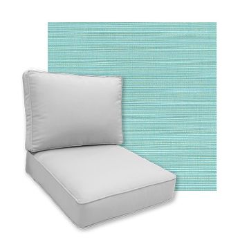 Sunbrella Dupione Celeste Patio Chair Replacement Cushions