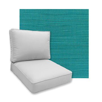 Sunbrella Dupione Deep Sea Patio Chair Replacement Cushions