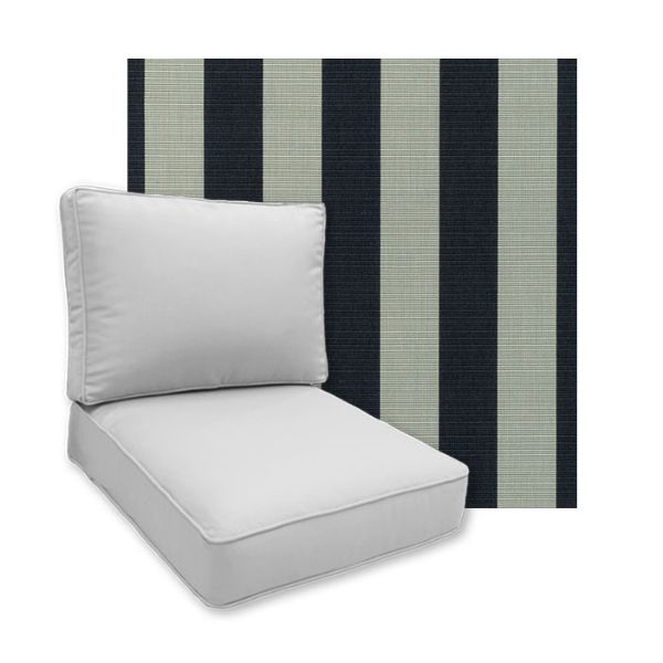 Sunbrella Expressive Mist Patio Chair Replacement Cushions