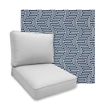 Sunbrella Figure Indigo Patio Chair Replacement Cushions