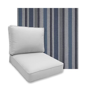 Sunbrella Glimpse Denim Patio Chair Replacement Cushions