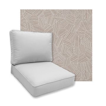 Sunbrella Leaf Structure Sand Patio Chair Replacement Cushions