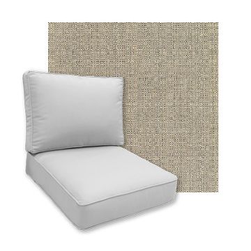 Sunbrella Linen Stone Patio Chair Replacement Cushions