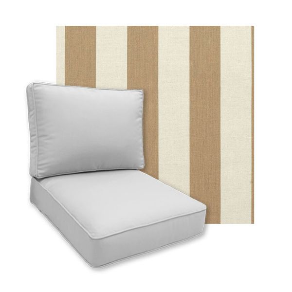 Sunbrella Maxim Heather Beige Patio Chair Replacement Cushions