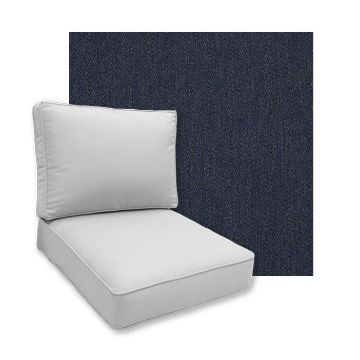 Sunbrella Pashmina Indigo Patio Chair Replacement Cushions