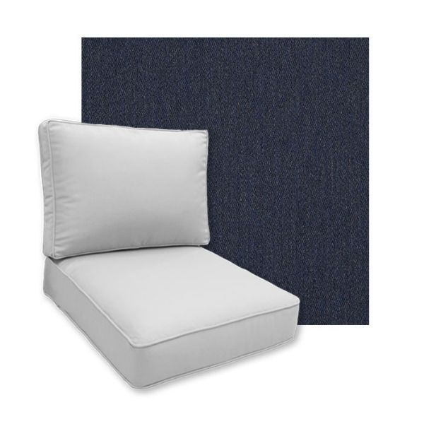 Sunbrella Pashmina Indigo Patio Chair Replacement Cushions