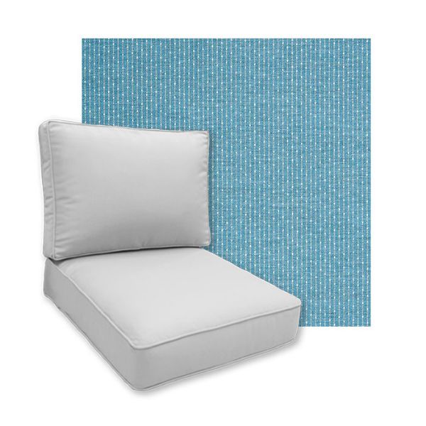 Sunbrella Solo Sky Patio Chair Replacement Cushions