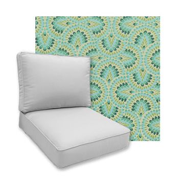 Sunbrella Plume Peacock Patio Chair Replacement Cushions