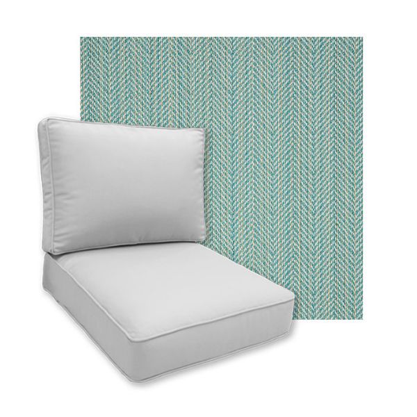 Sunbrella Posh Aqua Patio Chair Replacement Cushions