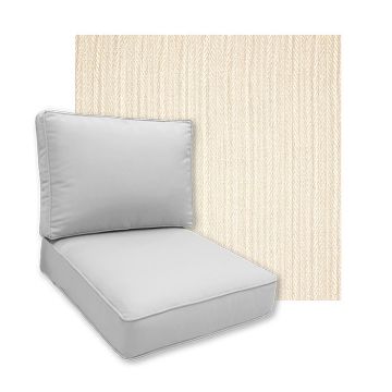 Sunbrella Posh Linen Patio Chair Replacement Cushions