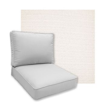 Sunbrella Posh Snow Patio Chair Replacement Cushions