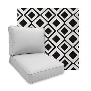 Sunbrella Savvy Onyx Patio Chair Replacement Cushions