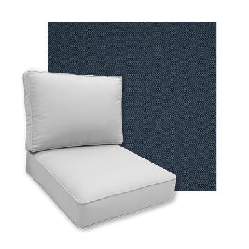 Sunbrella Switch Indigo Patio Chair Replacement Cushions