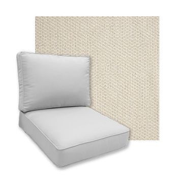 Sunbrella Tailored Snow Patio Chair Replacement Cushions