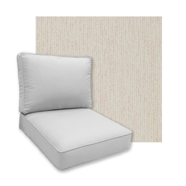 Sunbrella Vista Alabaster Patio Chair Replacement Cushions