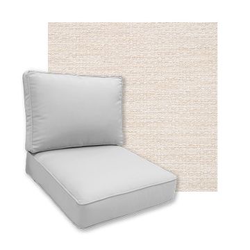 Sunbrella Litchfield Eggshell Patio Chair Replacement Cushions