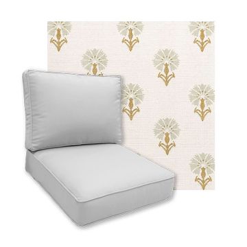 Sunbrella Mira Seasalt Patio Chair Replacement Cushions