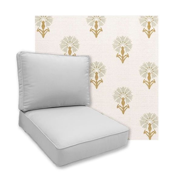 Sunbrella Mira Seasalt Patio Chair Replacement Cushions