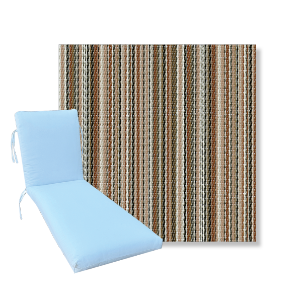Picture of Phifertex Brooklyn Stripe Clay Chaise Lounge Cushion