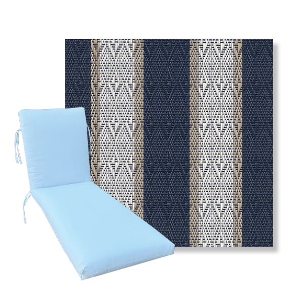 Classic Universal Chaise Lounge Cushions | Phifertex Sling Fabrics | 3 Sizes