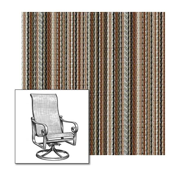 Phifertex Brooklyn Stripe Clay One-Piece Chair Sling | Custom Made To Fit | Custom Patio Sling Replacement