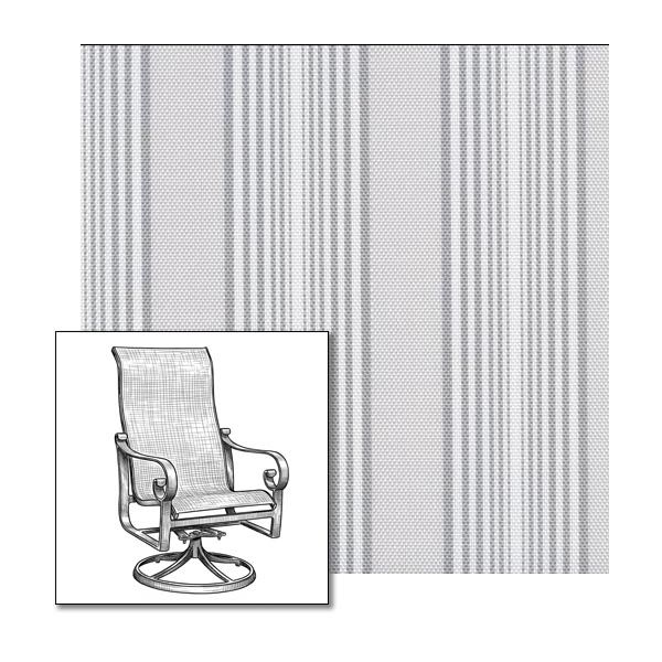 Phifertex Cabana Silver Mist One-Piece Chair Sling | Custom Made To Fit | Custom Patio Sling Replacement