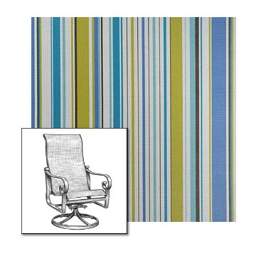 Phifertex Coastline Peacock One-Piece Chair Sling | Custom Made To Fit | Custom Patio Sling Replacement