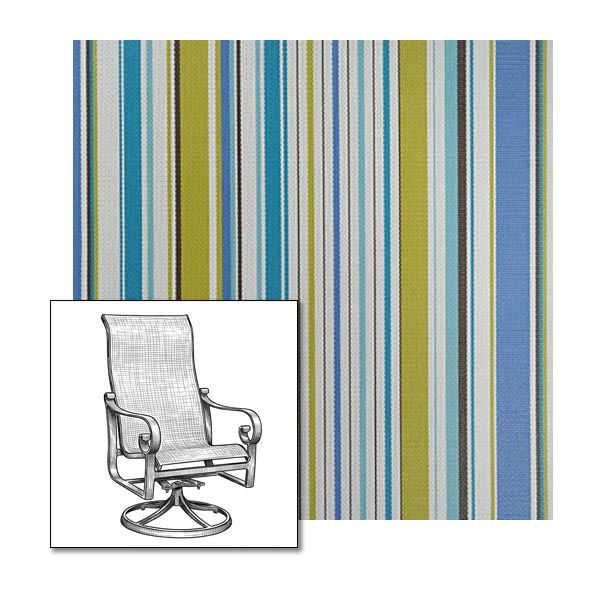 Phifertex Coastline Peacock One-Piece Chair Sling | Custom Made To Fit | Custom Patio Sling Replacement