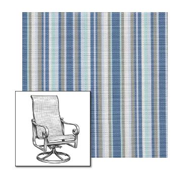 Phifertex Cole Stripe Riviera One-Piece Chair Sling | Custom Made To Fit | Custom Patio Sling Replacement