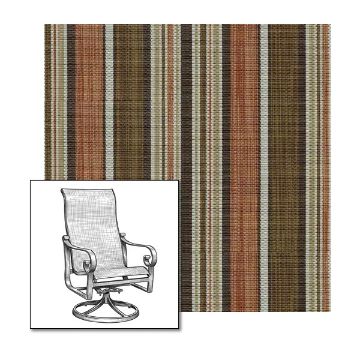 Phifertex Dakota Stripe Clay One-Piece Chair Sling | Custom Made To Fit | Custom Patio Sling Replacement