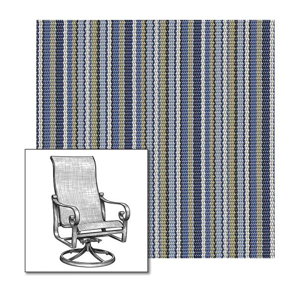 Delray Stripe Poolside One-Piece Chair Sling | Custom Made To Fit | Custom Patio Sling Replacement