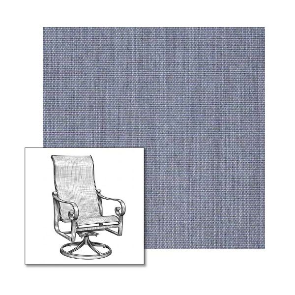 Sunbrella Augustine Denim One-Piece Chair Sling | Custom Made To Fit | Custom Patio Sling Replacement