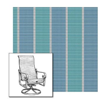 Phifer Fiji Stripe Aqua One-Piece Chair Sling | Custom Made To Fit | Custom Patio Sling Replacement