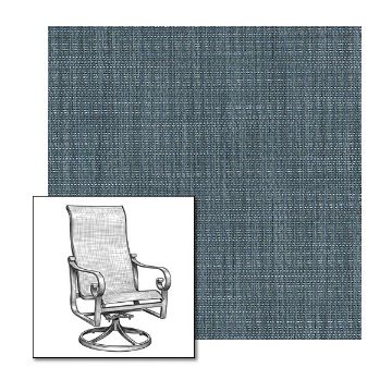 Phifer Lansing Denim One-Piece Chair Sling | Custom Made To Fit | Custom Patio Sling Replacement