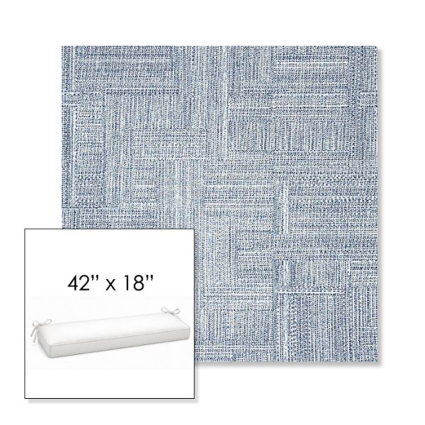 Picture of Boro Indigo | Sunbrella® 42" x 18" Outdoor Bench Cushion