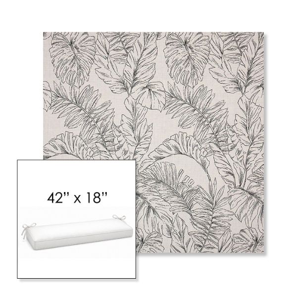 Picture of Calm Graphite | Sunbrella® 42" x 18" Outdoor Bench Cushion