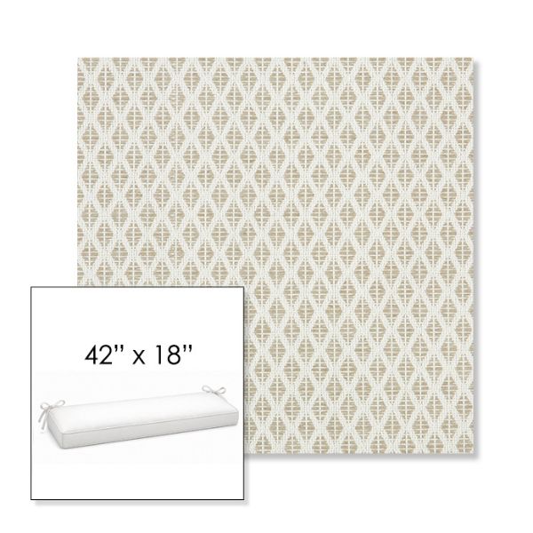 Picture of Detail Linen | Sunbrella® 42" x 18" Outdoor Bench Cushion
